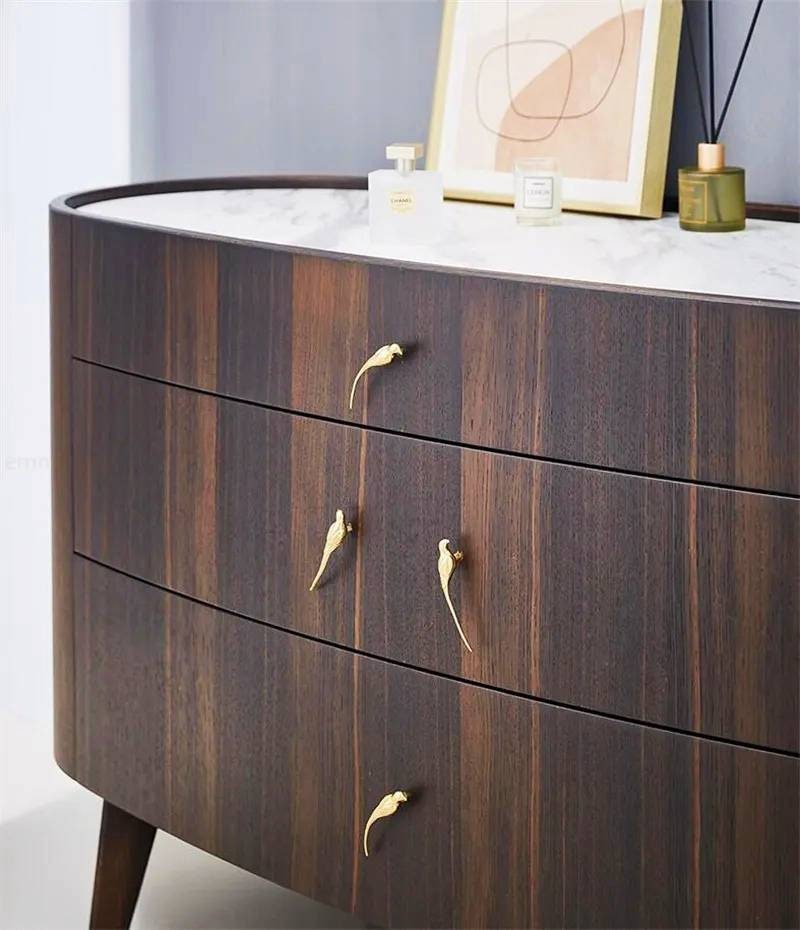 Small solid brass parrot cabinet pull/Gold bird shaped door handle/Parakeet bird design drawer pull/Unique gold brass furniture hardware