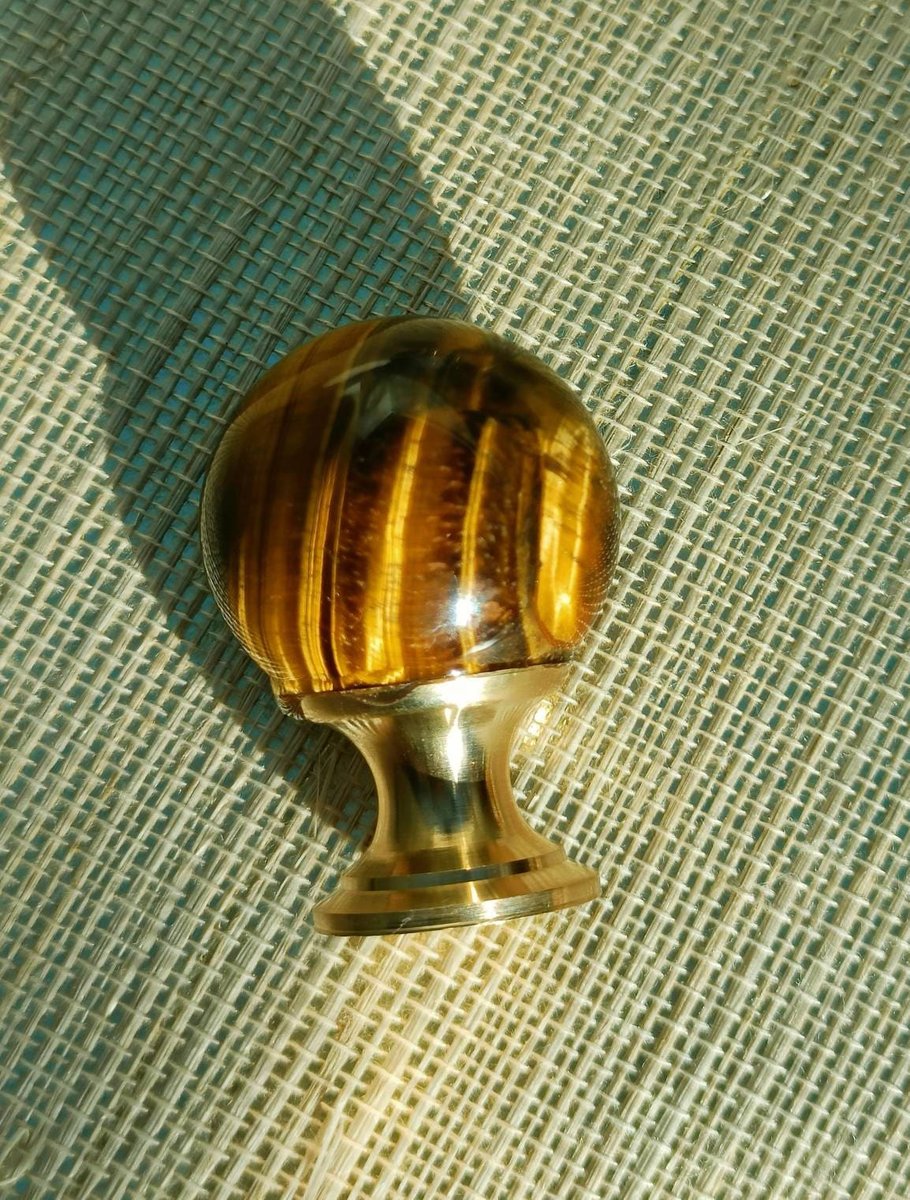 Semi precious stone ball drawer knob/stone drawer pull/crystal ball cabinet pull/gemstone handle/Bright coloured stone hardware/Mineral knob