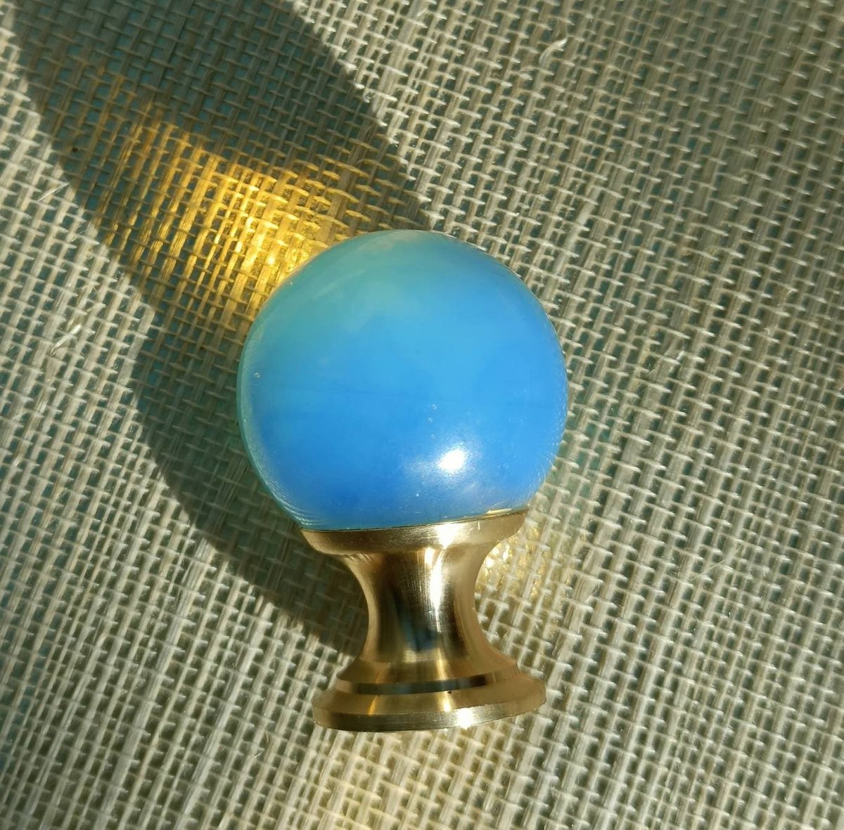 Semi precious stone ball drawer knob/stone drawer pull/crystal ball cabinet pull/gemstone handle/Bright coloured stone hardware/Mineral knob