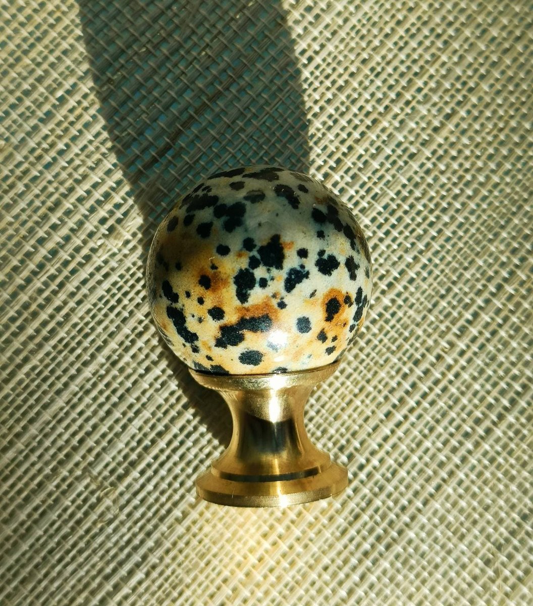 Semi precious stone ball drawer knob/stone drawer pull/crystal ball cabinet pull/gemstone handle/Bright coloured stone hardware/Mineral knob