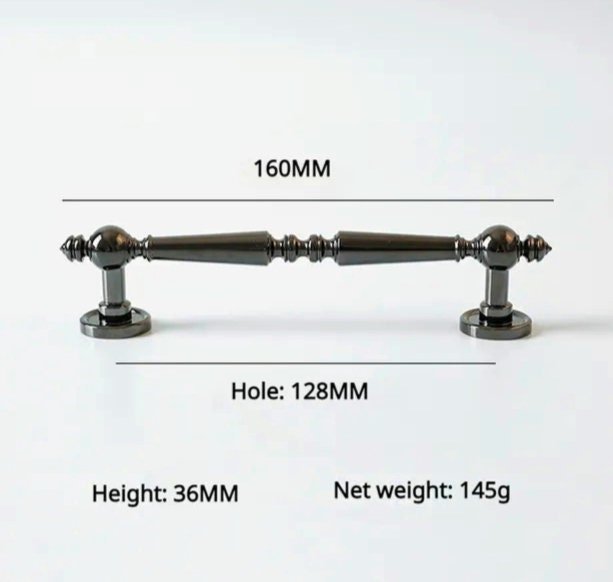 Shiny black traditional shaped bar handle/Black brass cabinet pull/kitchen door handle/Bar drawer pull/furniture hardware/home improvement