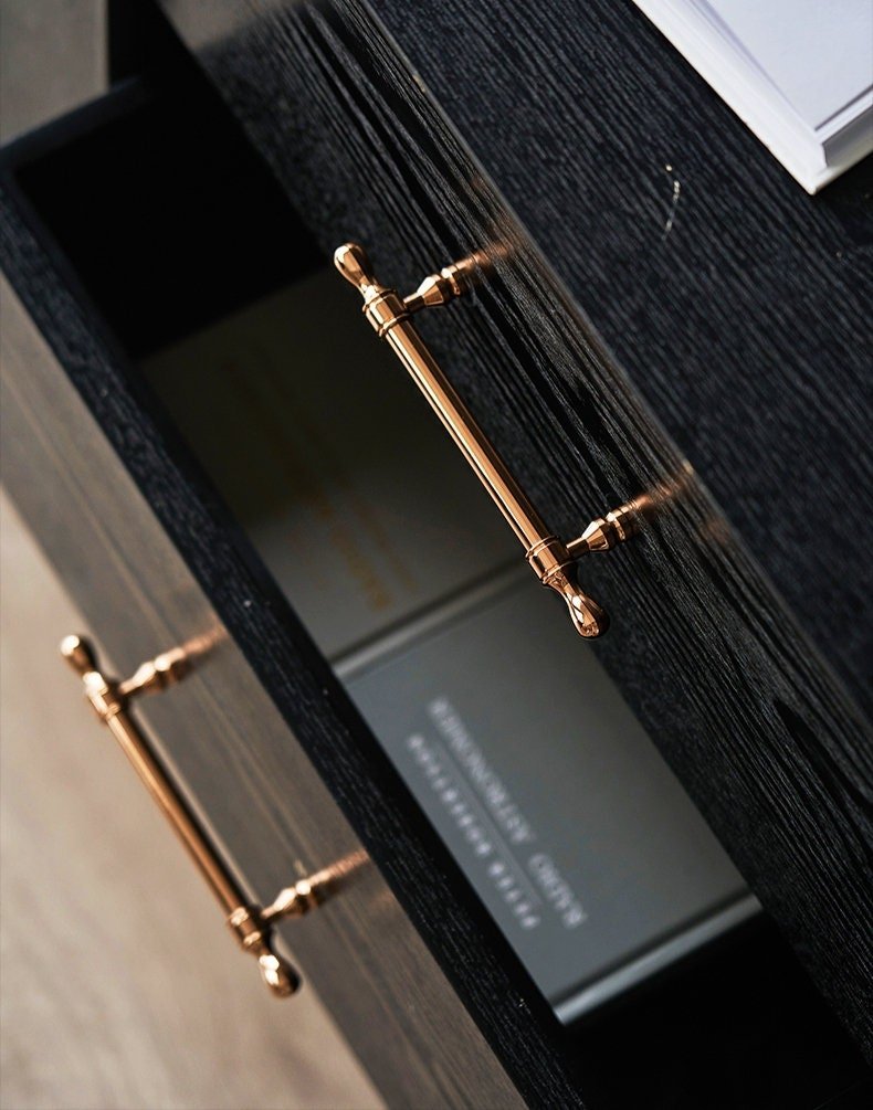 Rose gold cabinet bar handles/Sleek shiny copper cabinet Pull/Modern rose gold door handle/Brass furniture hardware/Kitchen drawer handle