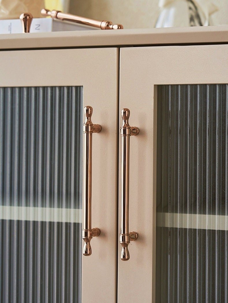 Rose gold cabinet bar handles/Sleek shiny copper cabinet Pull/Modern rose gold door handle/Brass furniture hardware/Kitchen drawer handle