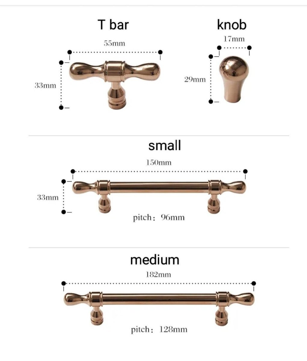 Rose gold cabinet bar handles/Sleek shiny copper cabinet Pull/Modern rose gold door handle/Brass furniture hardware/Kitchen drawer handle