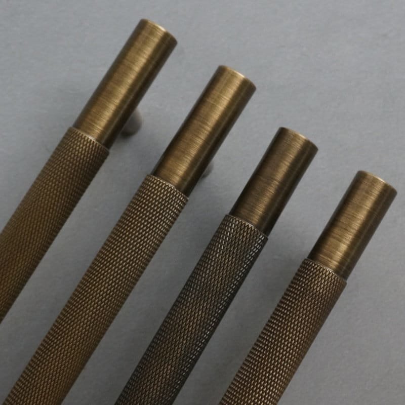 bronze knurled bar handles/bronze cabinet handles/aged brass drawer pulls/bronze cabinet door handle/hardware for kitchens/modern hardware