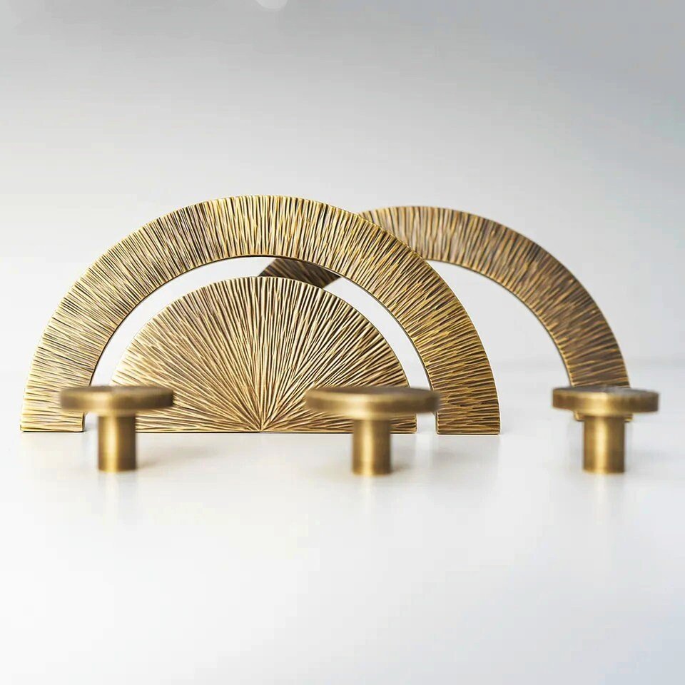 Bronze semi circle handle/Brass demi lune drawer pull/kitchen hardware/large cabinet handle/Aged brass wardrobe door handle/home improvement