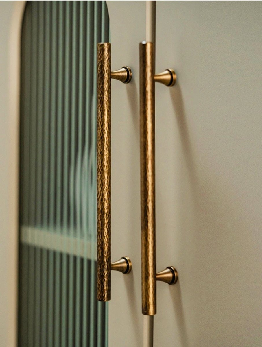 Bronze hammered brass cabinet bar handle/Oil rubbed brass drawer pull/textured bronze brass door handle/Bronze brass furniture hardware