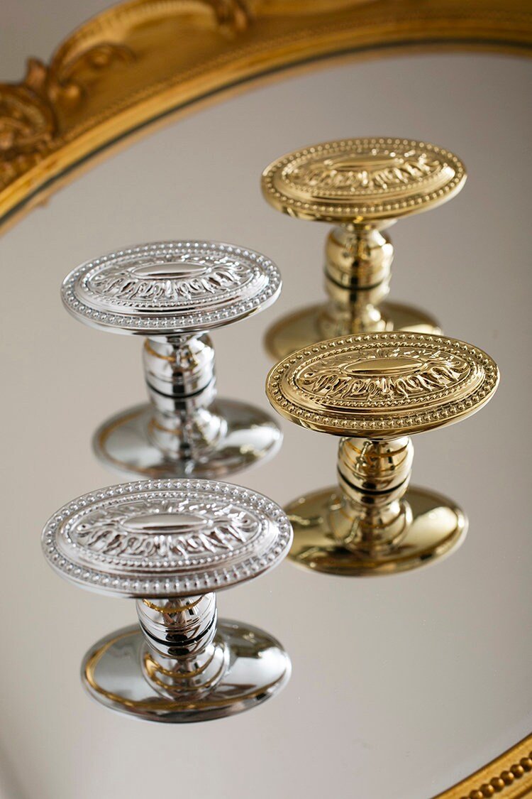 Antique style brass drawer knob/Brass oval cabinet pull/gold or silver Regency style door handle/Gold furniture hardware/Classic drawer pull