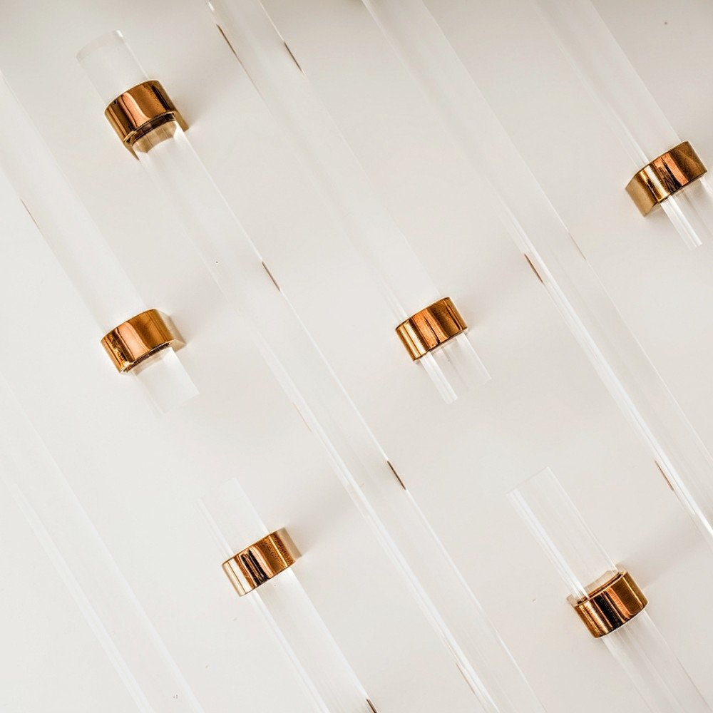 Clear resin and rose gold cabinet bar pull handle/Transparent acrylic and rose gold drawer handle/lucite and rose gold furniture hardware