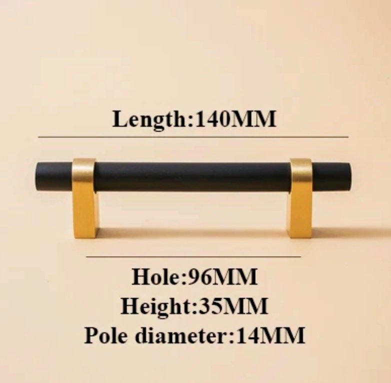 Black and Gold cabinet bar pulls/Wooden drawer handles/kitchen furniture hardware/black cabinet door handles/modern hardware/Brass door pull