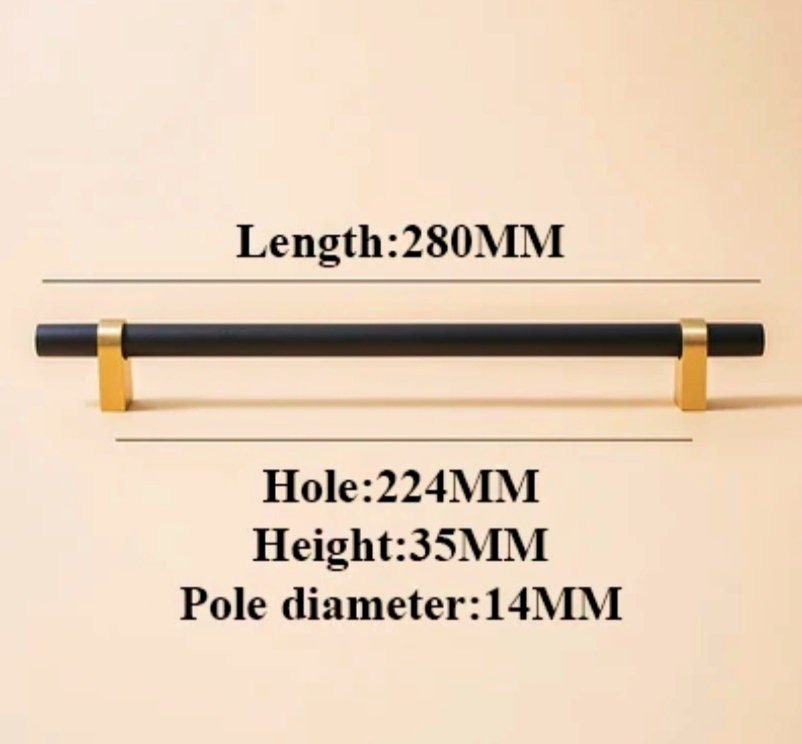 Black and Gold cabinet bar pulls/Wooden drawer handles/kitchen furniture hardware/black cabinet door handles/modern hardware/Brass door pull