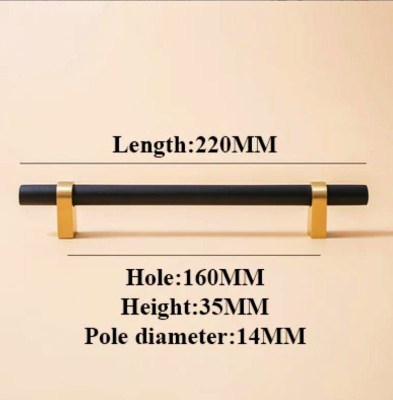 Black and Gold cabinet bar pulls/Wooden drawer handles/kitchen furniture hardware/black cabinet door handles/modern hardware/Brass door pull