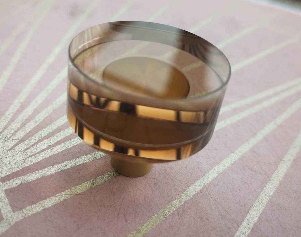 Coffee brown ombre lucite acrylic Cabinet Pull/Gold Door Handle/mid century modern/Cabinet hardware/retro drawer pull/cabinet door handle