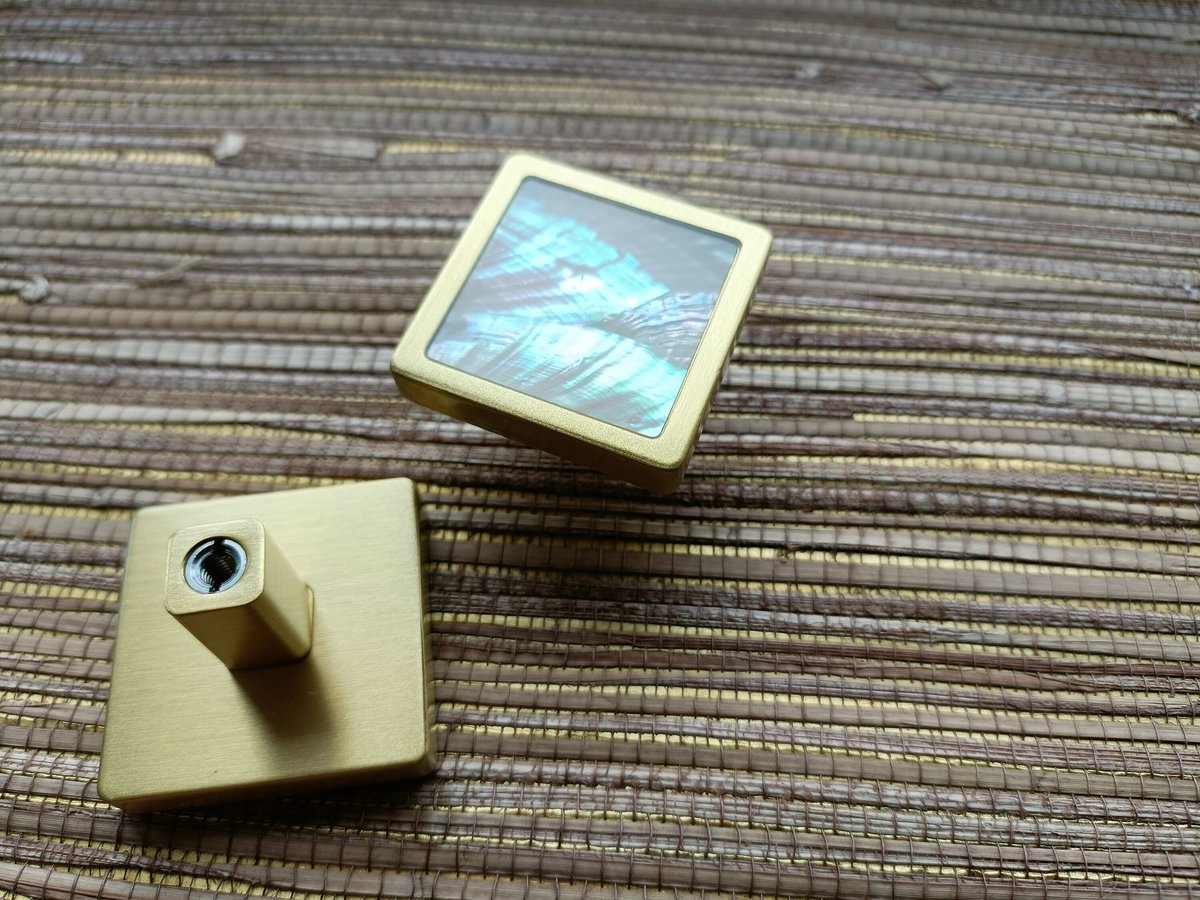 Square mother of pearl drawer pull/Pearl and brass cabinet pull/Mother of Pearl door handle/Pearl drawer knob/Pearl Furniture Hardware/MOP