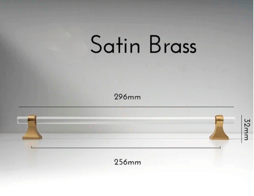 Gold brass and clear lucite cabinet bar pull handle/Acrylic drawer handle/lucite furniture hardware/brass transparent resin cabinet handle