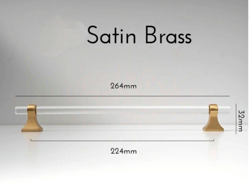 Gold brass and clear lucite cabinet bar pull handle/Acrylic drawer handle/lucite furniture hardware/brass transparent resin cabinet handle