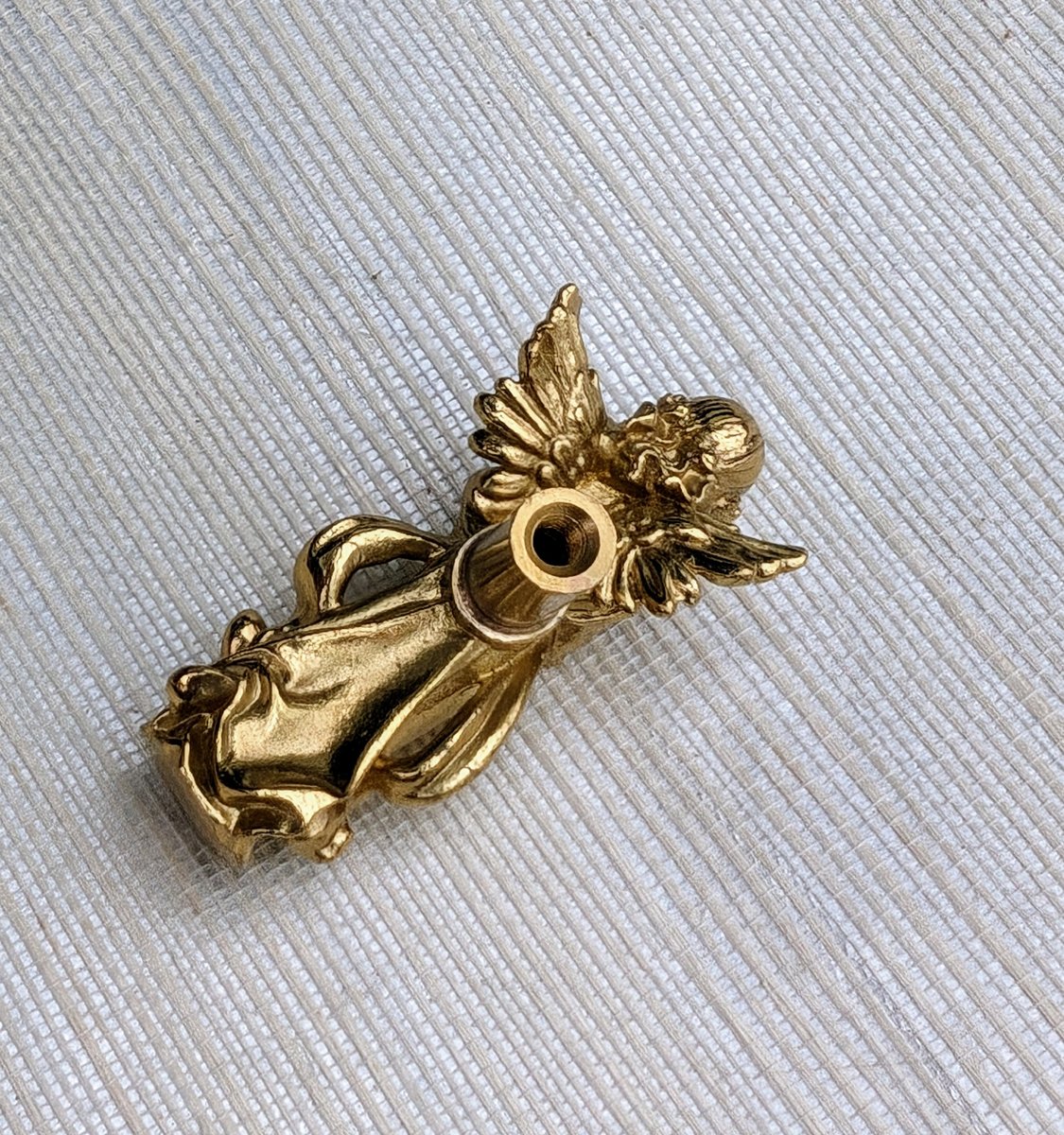 Gold brass Angel door handle/Guardian Angel Cabinet Pull/Gold Fairy drawer pull/Gold angelic themed furniture hardware/Sweet Angel door knob