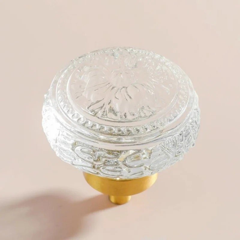 Antique style decorative glass door knobs/Vintage style glass cabinet handles/IKEA hack drawer pull/Decorative glass door handle/Ornate knob