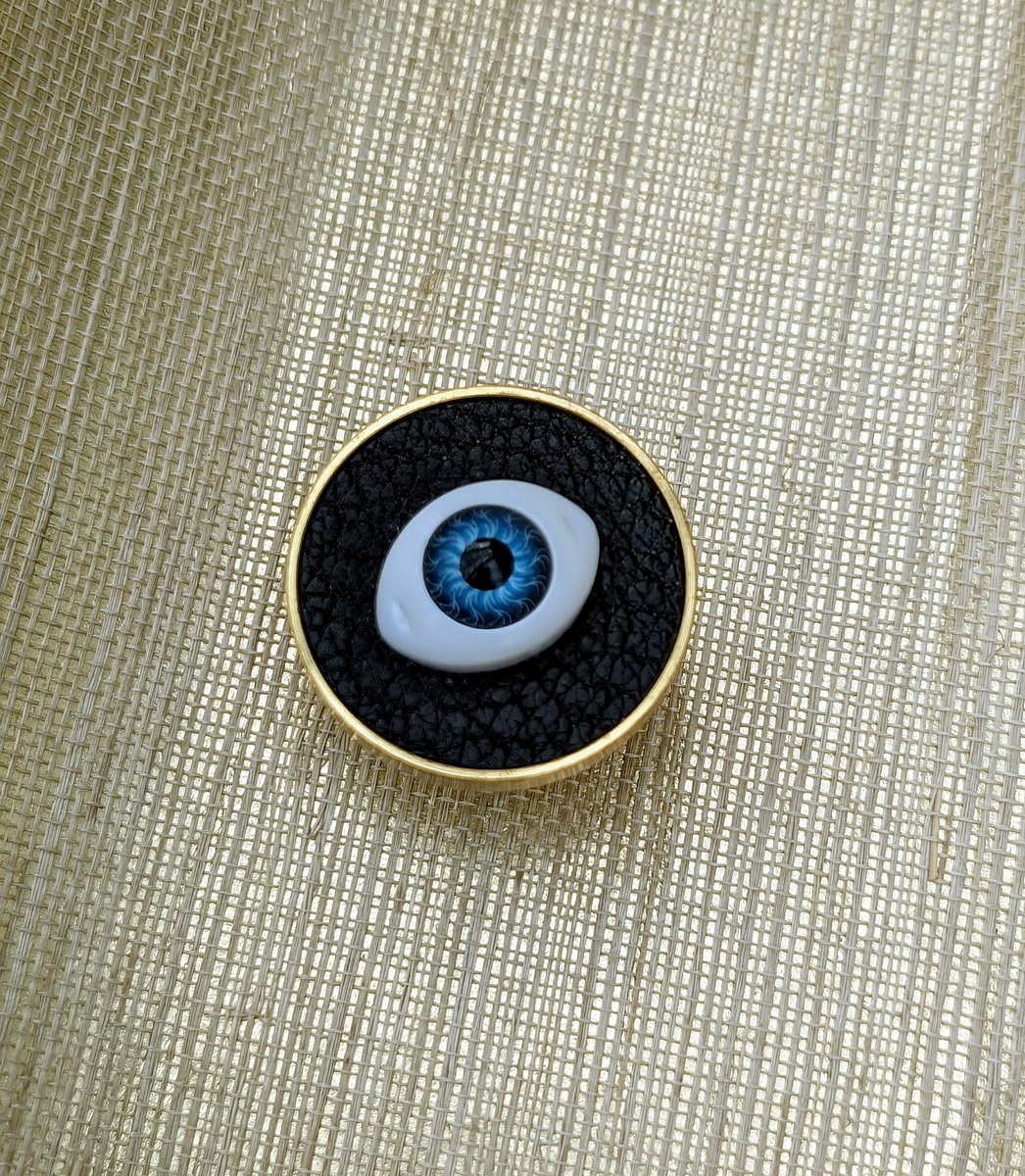 Unique glass eye drawer pull/Eyeball drawer handle/Glass eye drawer knob/Black leather and glass eye door handle/Quirky door knob