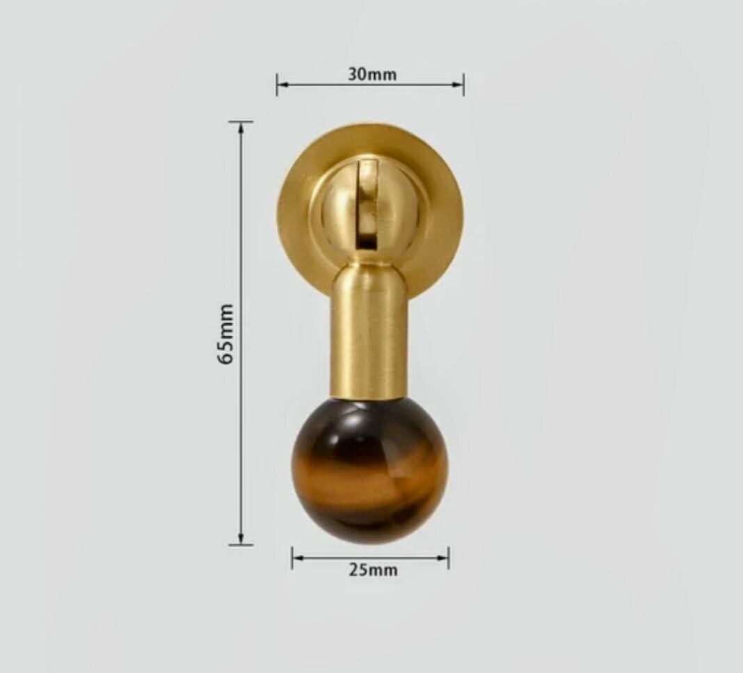 Crystal and gold brass drop handle/Semi precious stone drop drawer pull/Brass cabinet pull/Crystal furniture hardware/Dresser door handle