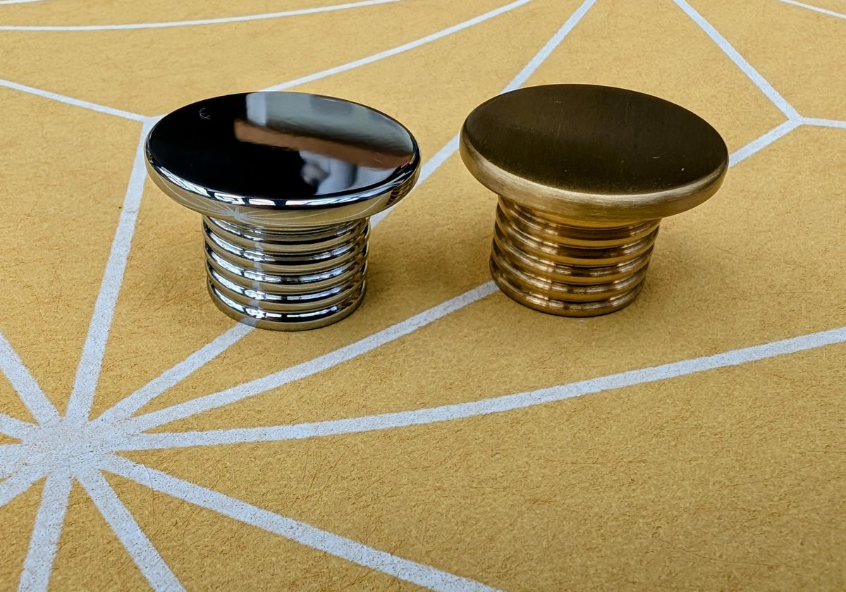 Industrial chic drawer pull/Gold or Silver solid brass cabinet knob/Brass screw design door knob/Man cave brass hardware/Classic drawer knob