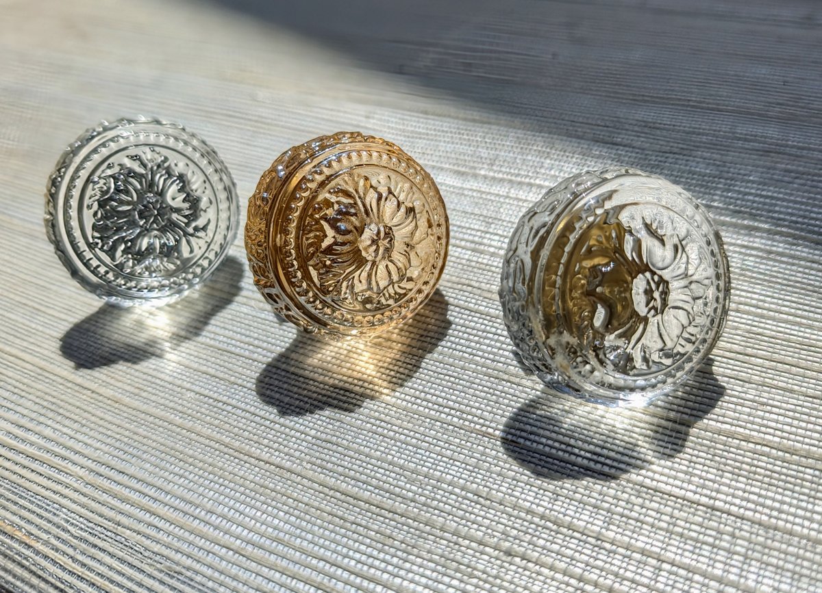 Antique style decorative glass door knobs/Vintage style glass cabinet handles/IKEA hack drawer pull/Decorative glass door handle/Ornate knob