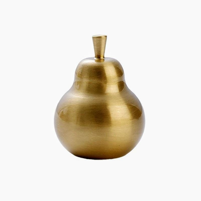 Golden pear cabinet pull/Gold brass pear door knob/Autumn theme decor/Brass drawer handle/home improvement/Gold pear door handle/Fruit knob