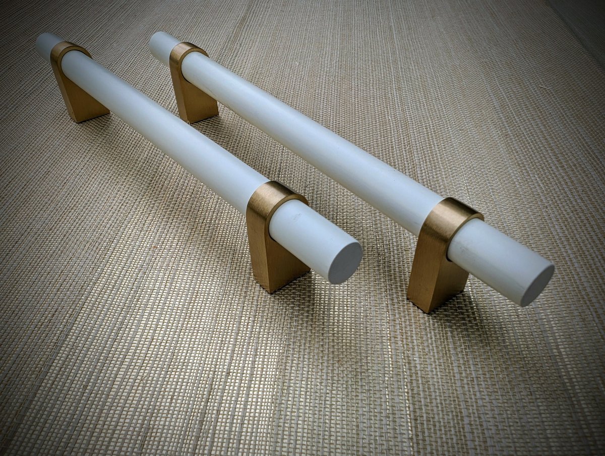 White and Gold cabinet bar pulls/ wooden drawer handles/nursery furniture hardware/white cabinet door handles/childrens furniture handle