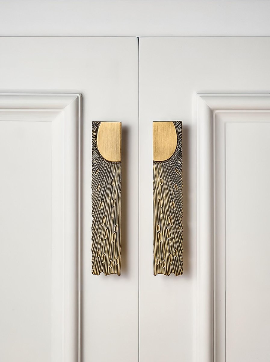 Bronze sunray design rectangle bar handles/Bronze sun ray drawer pull/kitchen cabinet handles/Brass door handles/Bronze furniture hardware