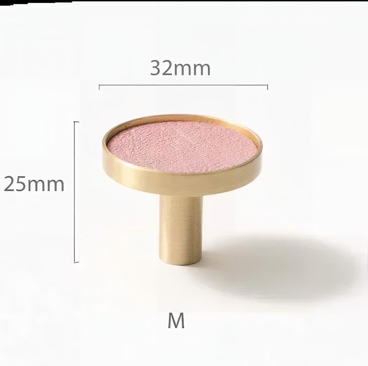 Baby pink Leather and Brass cabinet handle/Leather drawer pull/Light Pink door handle/Leather door knob/Leather handle/Leather hardware