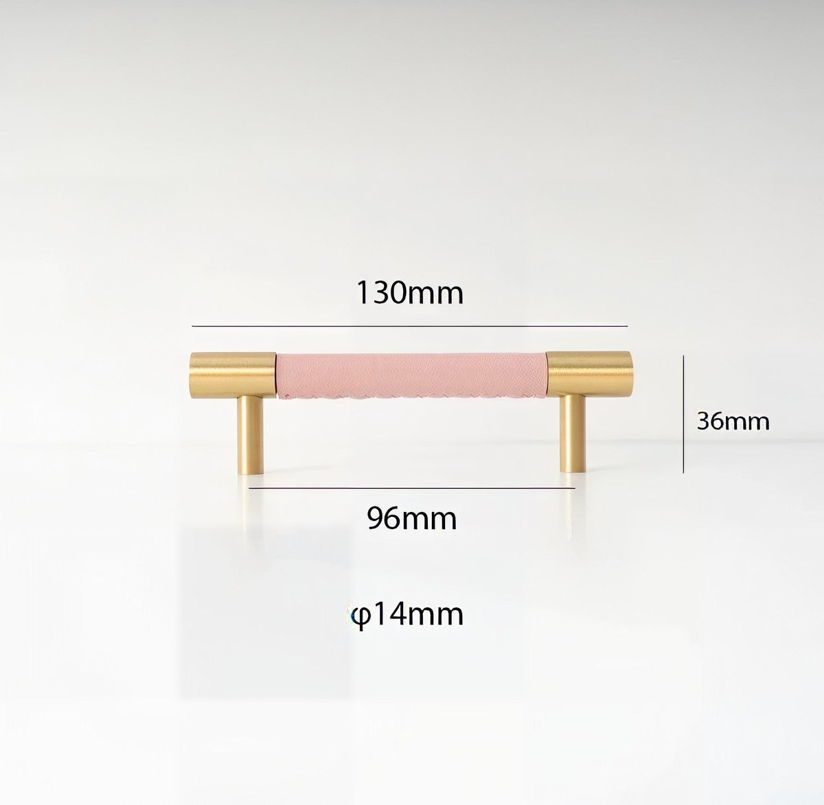 Baby pink Leather and Brass cabinet handle/Leather drawer pull/Light Pink door handle/Leather door knob/Leather handle/Leather hardware