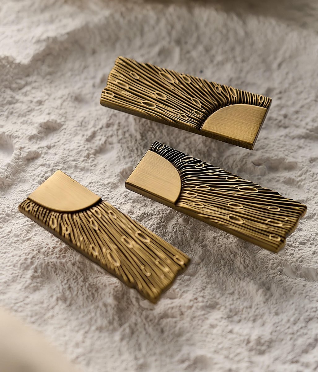 Bronze sunray design rectangle bar handles/Bronze sun ray drawer pull/kitchen cabinet handles/Brass door handles/Bronze furniture hardware