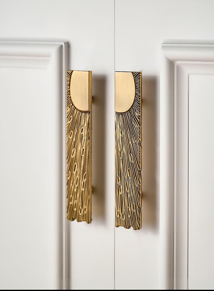 Bronze sunray design rectangle bar handles/Bronze sun ray drawer pull/kitchen cabinet handles/Brass door handles/Bronze furniture hardware