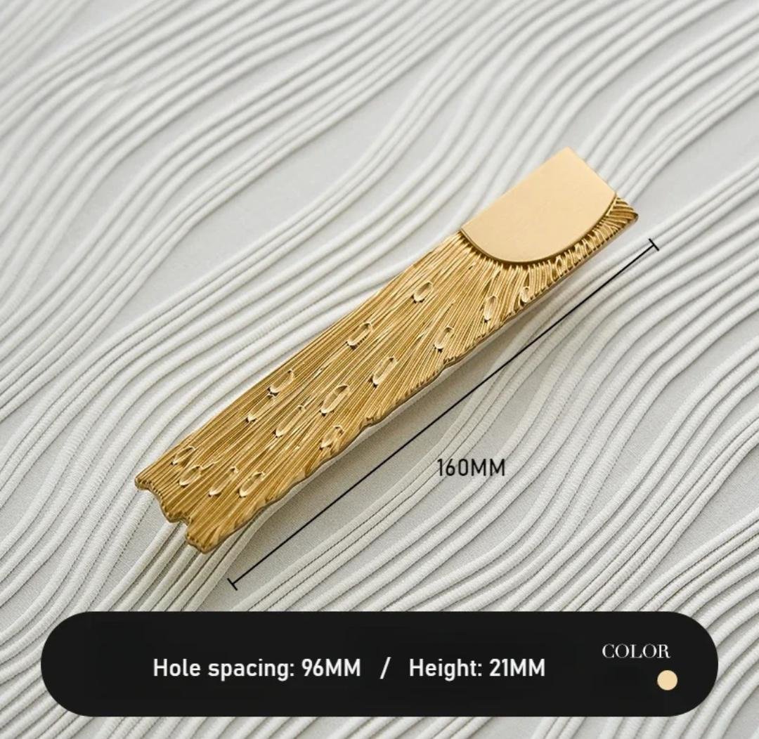 Gold brass sunray design rectangle bar handles/Gold sun ray drawer pull/kitchen cabinet handles/Brass door handles/Bronze furniture hardware