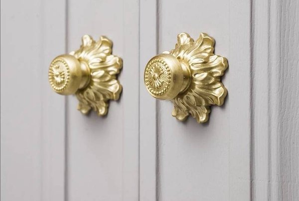 Baroque inspired gold brass cabinet pull/Antique style Door Handle/Gold ornate door knob/classic furniture hardware/gold brass drawer pull