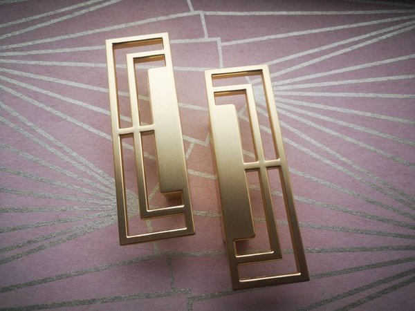 Geometric square design cabinet drawer pull/contemporary rectangle cabinet handle/modern furniture hardware/mid century modern drawer pull
