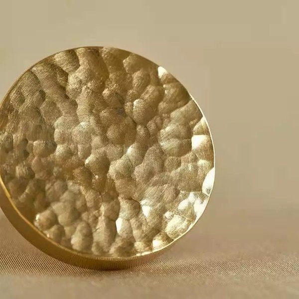 Classic round hammered brass drawer handle/Gold brass cabinet handle/Textured metal furniture hardware/Gold drawer knob/Gold Cabinet pull