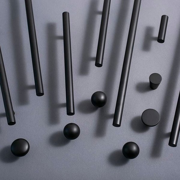 Matte black solid brass cabinet bar handle/Matte black brass drawer pull/Black kitchen hardware/Modern furniture hardware/black door handle