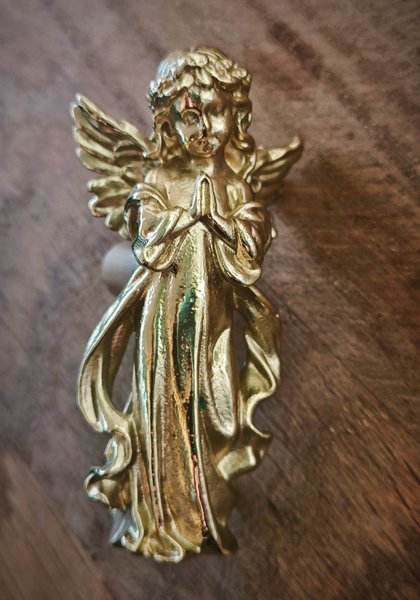 Gold brass Angel door handle/Guardian Angel Cabinet Pull/Gold Fairy drawer pull/Gold angelic themed furniture hardware/Sweet Angel door knob