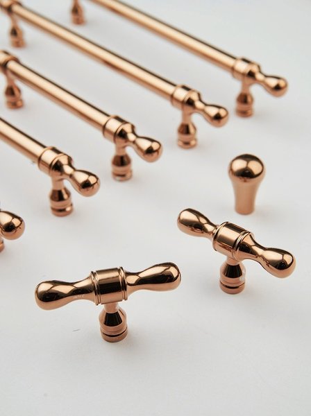Rose gold cabinet bar handles/Sleek shiny copper cabinet Pull/Modern rose gold door handle/Brass furniture hardware/Kitchen drawer handle