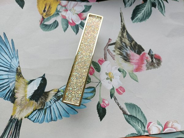 Gold iridescent rainbow crystal cabinet handle/Glittery angel aura quartz drawer pull/crystal furniture hardware/shiny gemstone door handle