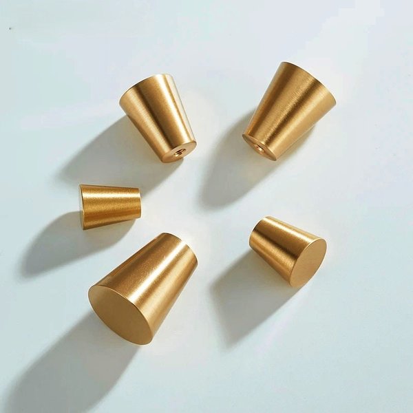 Classic brass cone shaped cabinet pull/Small gold brass cone shaped drawer handle/Brass hardware for small furniture/traditional hardware