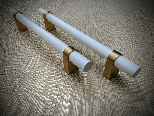White and Gold cabinet bar pulls/ wooden drawer handles/nursery furniture hardware/white cabinet door handles/childrens furniture handle