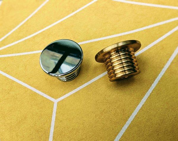 Industrial chic drawer pull/Gold or Silver solid brass cabinet knob/Brass screw design door knob/Man cave brass hardware/Classic drawer knob