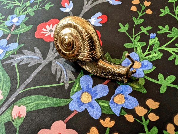 Gold Garden Snail Cabinet Pull/Snail shaped solid brass door handle/Snail drawer pull/Quirky door knob/ DIY brass Furniture hardware